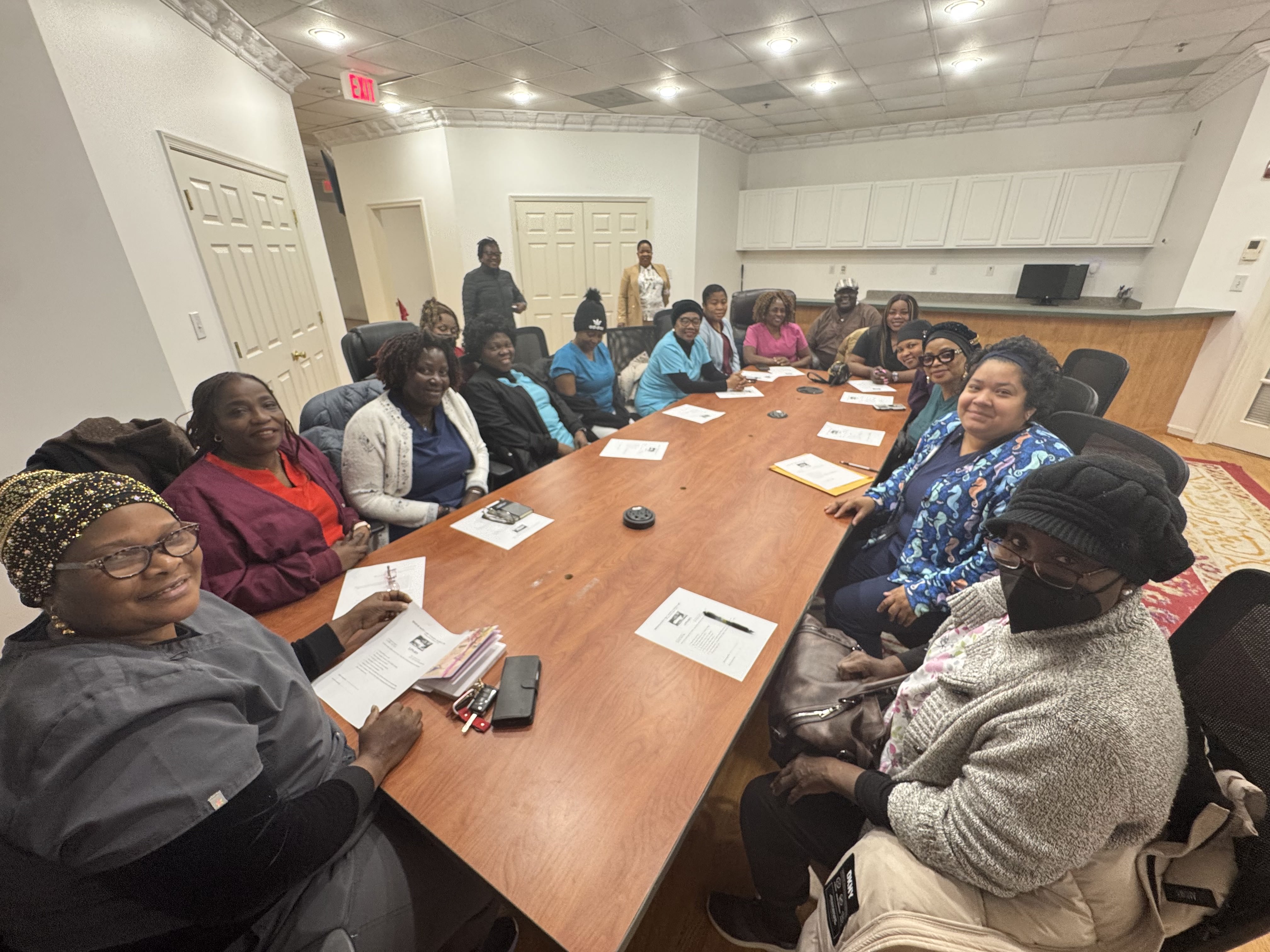 Staff participating in clinical skills training